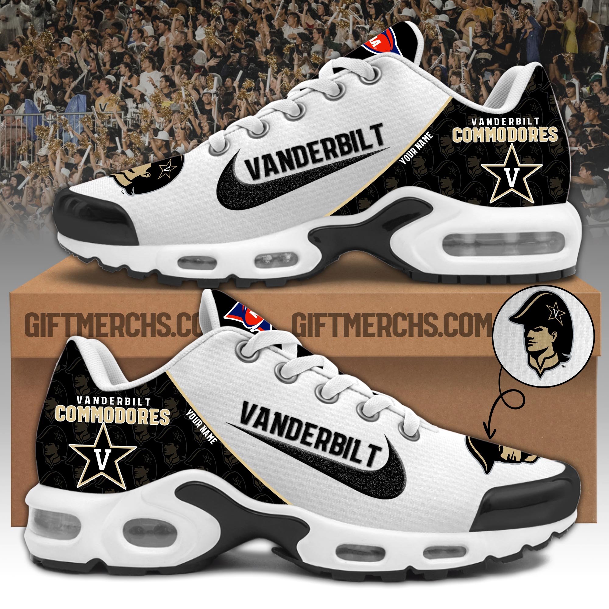 Vanderbilt Commodores Personalized Shoes - Famjoys Vanderbilt Commodores Personalized Shoes - Famjoys