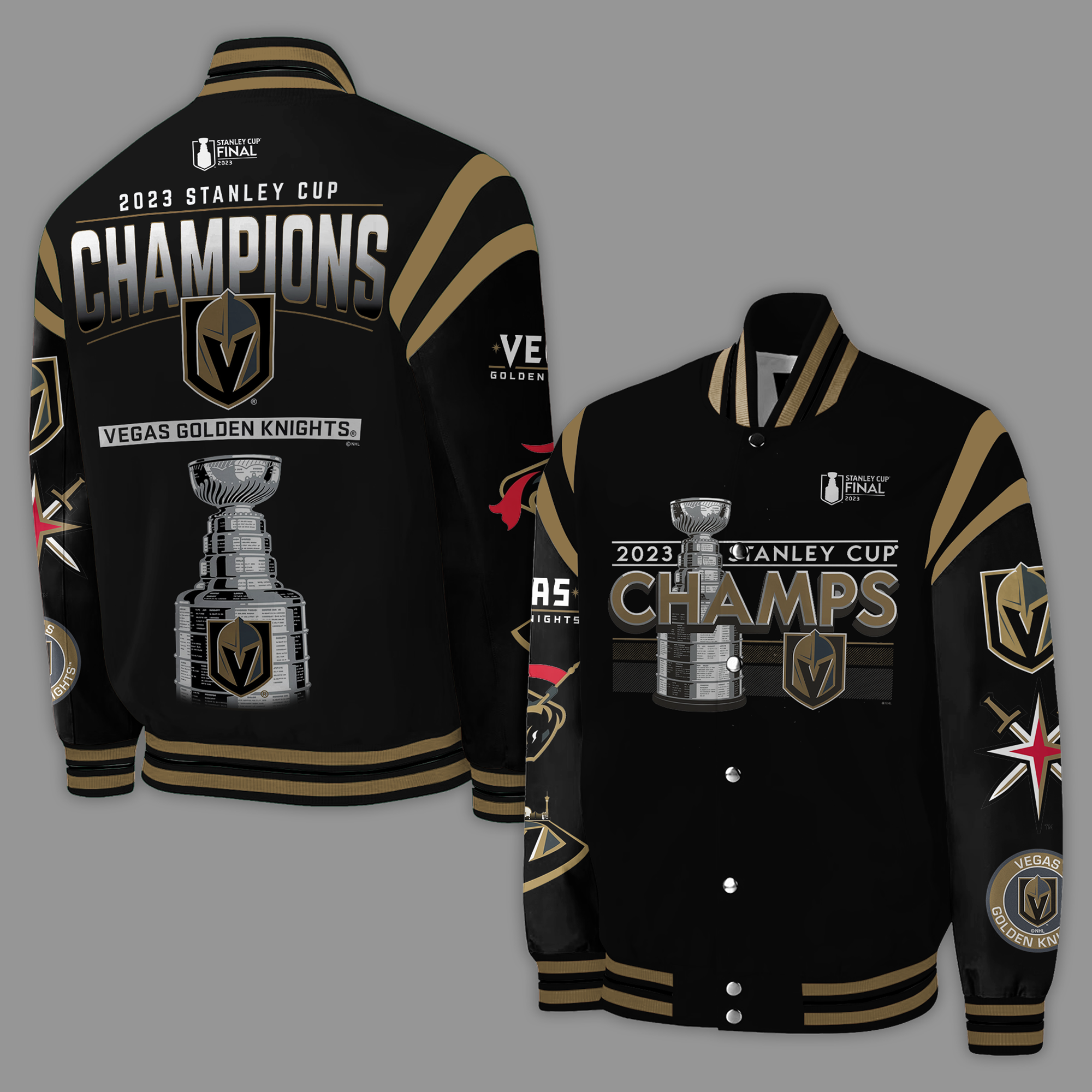 Vegas Golden Knights Champions Bomber Jacket - Famjoys Vegas Golden Knights Champions Bomber Jacket - Famjoys