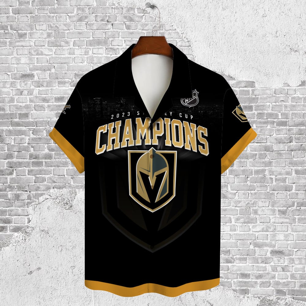 Vegas Golden Knights Champions Stanley Cup 2023 3D Hawaiian Shirt - Famjoys Vegas Golden Knights Champions Stanley Cup 2023 3D Hawaiian Shirt - Famjoys