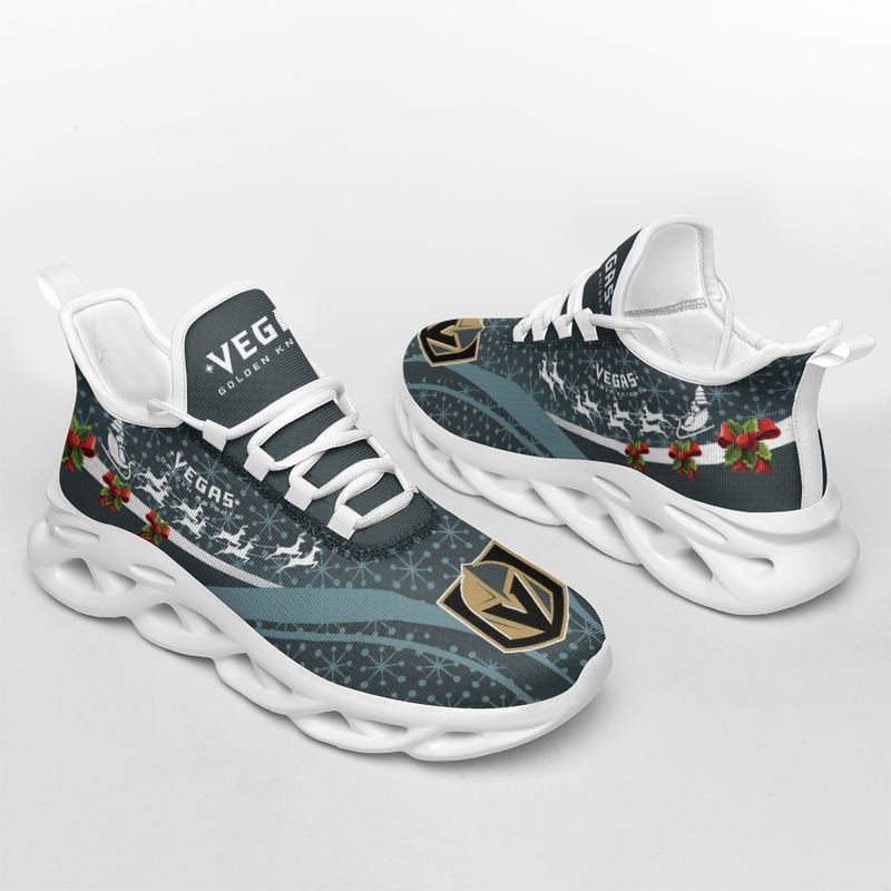 Vegas Golden Knights Christmas Pattern Max Soul Shoes NLA031366 - Famjoys Vegas Golden Knights Christmas Pattern Max Soul Shoes NLA031366 - Famjoys