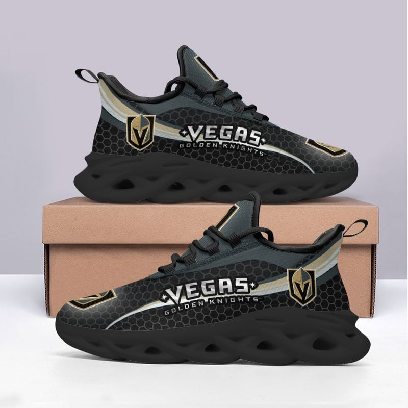 Vegas Golden Knights Honeycomb Pattern Max Soul Shoes NEW019366 - Famjoys Vegas Golden Knights Honeycomb Pattern Max Soul Shoes NEW019366 - Famjoys