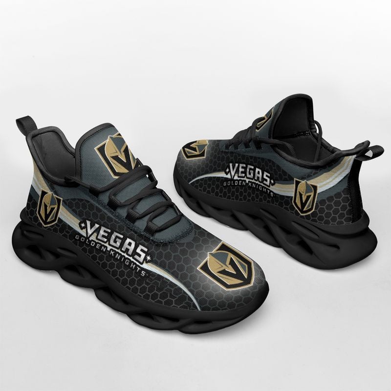 Vegas Golden Knights Honeycomb Pattern Max Soul Shoes NEW019366 - Famjoys Vegas Golden Knights Honeycomb Pattern Max Soul Shoes NEW019366 - Famjoys