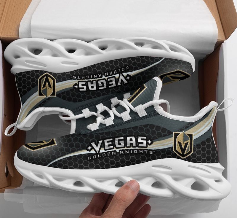Vegas Golden Knights Honeycomb Pattern Max Soul Shoes NEW019366 - Famjoys Vegas Golden Knights Honeycomb Pattern Max Soul Shoes NEW019366 - Famjoys