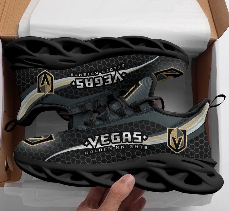 Vegas Golden Knights Honeycomb Pattern Max Soul Shoes NEW019366 - Famjoys Vegas Golden Knights Honeycomb Pattern Max Soul Shoes NEW019366 - Famjoys