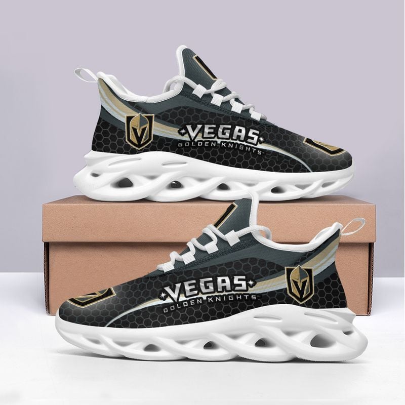 Vegas Golden Knights Honeycomb Pattern Max Soul Shoes NEW019366 - Famjoys Vegas Golden Knights Honeycomb Pattern Max Soul Shoes NEW019366 - Famjoys