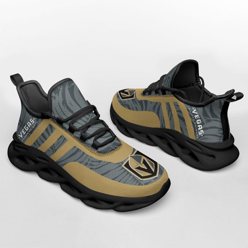 Vegas Golden Knights Leaf and Stripe Pattern Men's and Women's Max Soul Shoes NLA61266 - Famjoys Vegas Golden Knights Leaf and Stripe Pattern Men's and Women's Max Soul Shoes NLA61266 - Famjoys