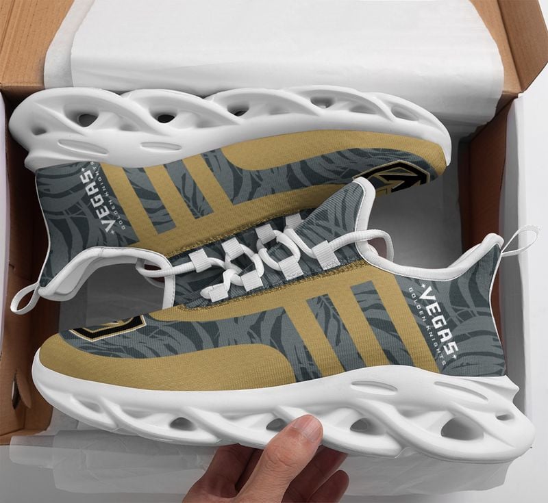 Vegas Golden Knights Leaf and Stripe Pattern Men's and Women's Max Soul Shoes NLA61266 - Famjoys Vegas Golden Knights Leaf and Stripe Pattern Men's and Women's Max Soul Shoes NLA61266 - Famjoys