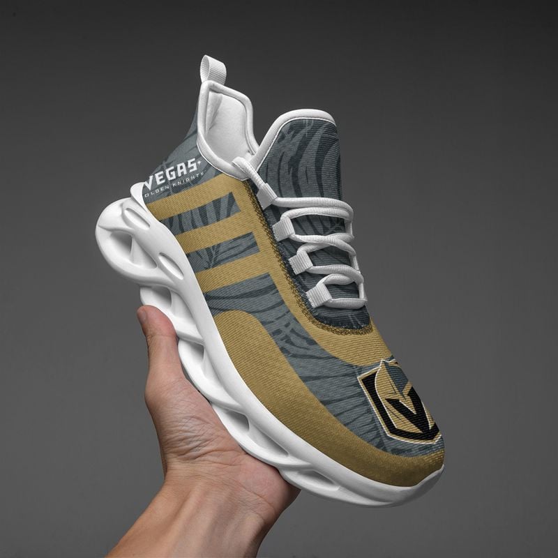 Vegas Golden Knights Leaf and Stripe Pattern Men's and Women's Max Soul Shoes NLA61266 - Famjoys Vegas Golden Knights Leaf and Stripe Pattern Men's and Women's Max Soul Shoes NLA61266 - Famjoys