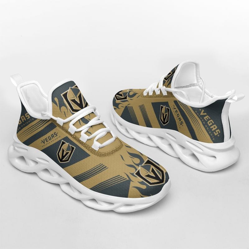 Vegas Golden Knights Stripe and Fire Pattern Max Soul Shoes NEW019666 - Famjoys Vegas Golden Knights Stripe and Fire Pattern Max Soul Shoes NEW019666 - Famjoys