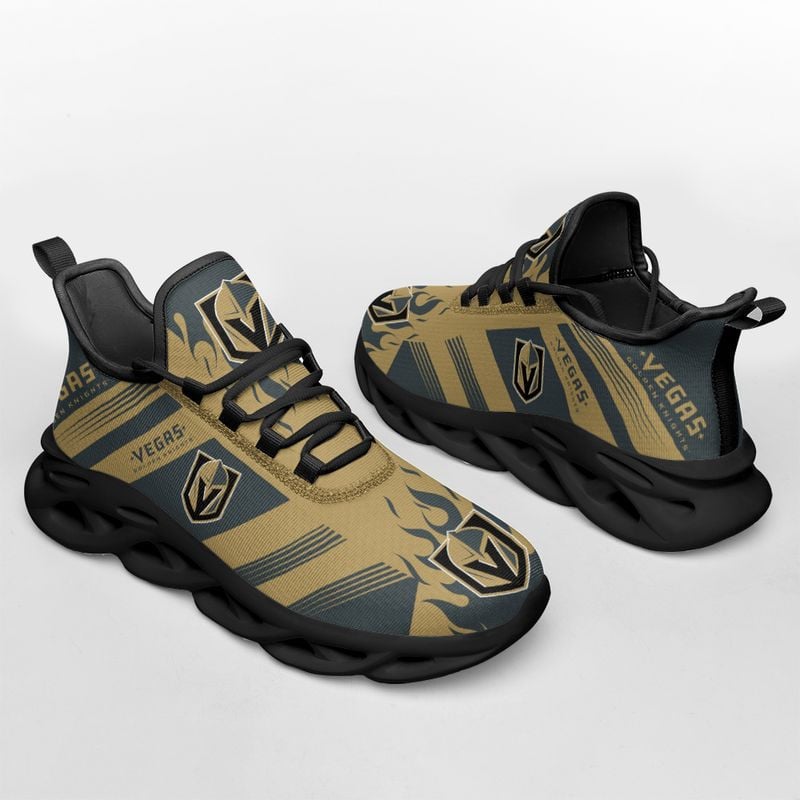 Vegas Golden Knights Stripe and Fire Pattern Max Soul Shoes NEW019666 - Famjoys Vegas Golden Knights Stripe and Fire Pattern Max Soul Shoes NEW019666 - Famjoys