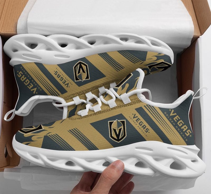 Vegas Golden Knights Stripe and Fire Pattern Max Soul Shoes NEW019666 - Famjoys Vegas Golden Knights Stripe and Fire Pattern Max Soul Shoes NEW019666 - Famjoys