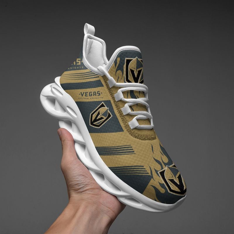 Vegas Golden Knights Stripe and Fire Pattern Max Soul Shoes NEW019666 - Famjoys Vegas Golden Knights Stripe and Fire Pattern Max Soul Shoes NEW019666 - Famjoys