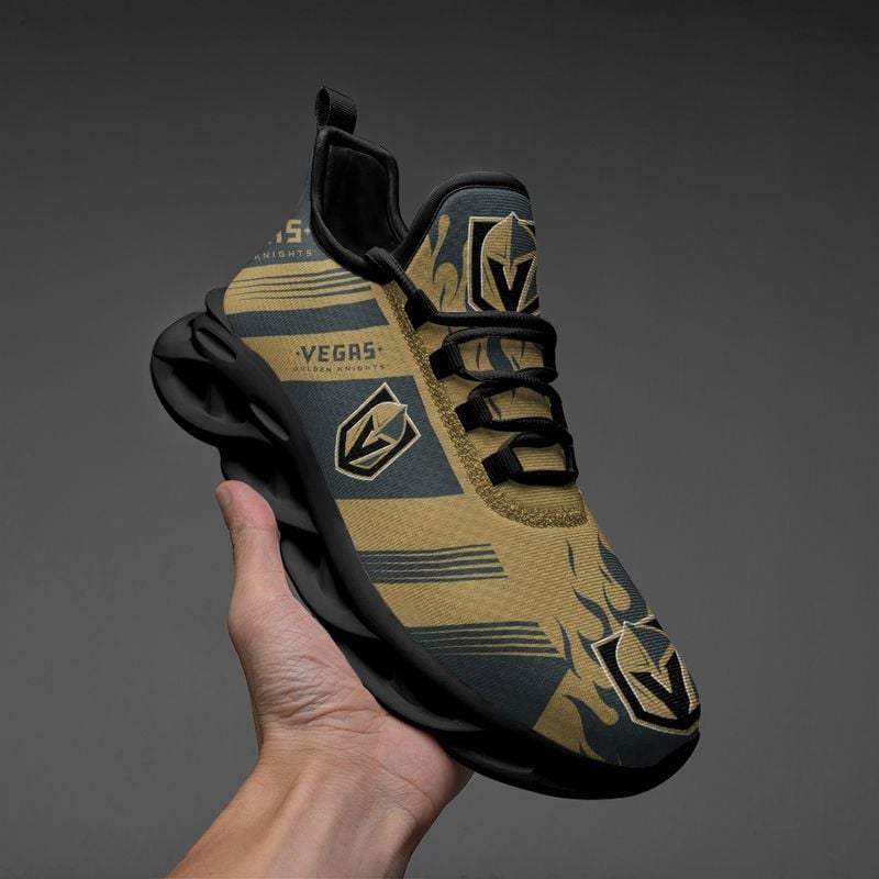 Vegas Golden Knights Stripe and Fire Pattern Max Soul Shoes NEW019666 - Famjoys Vegas Golden Knights Stripe and Fire Pattern Max Soul Shoes NEW019666 - Famjoys