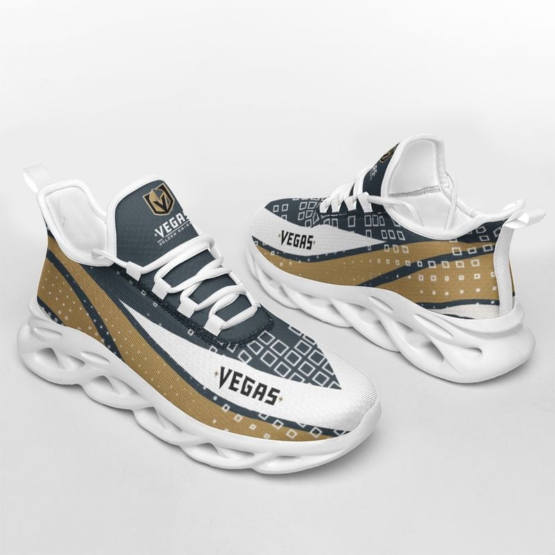 Vegas Golden Knights Wavy Pattern Print Max Soul Shoes NLA017566 - Famjoys Vegas Golden Knights Wavy Pattern Print Max Soul Shoes NLA017566 - Famjoys