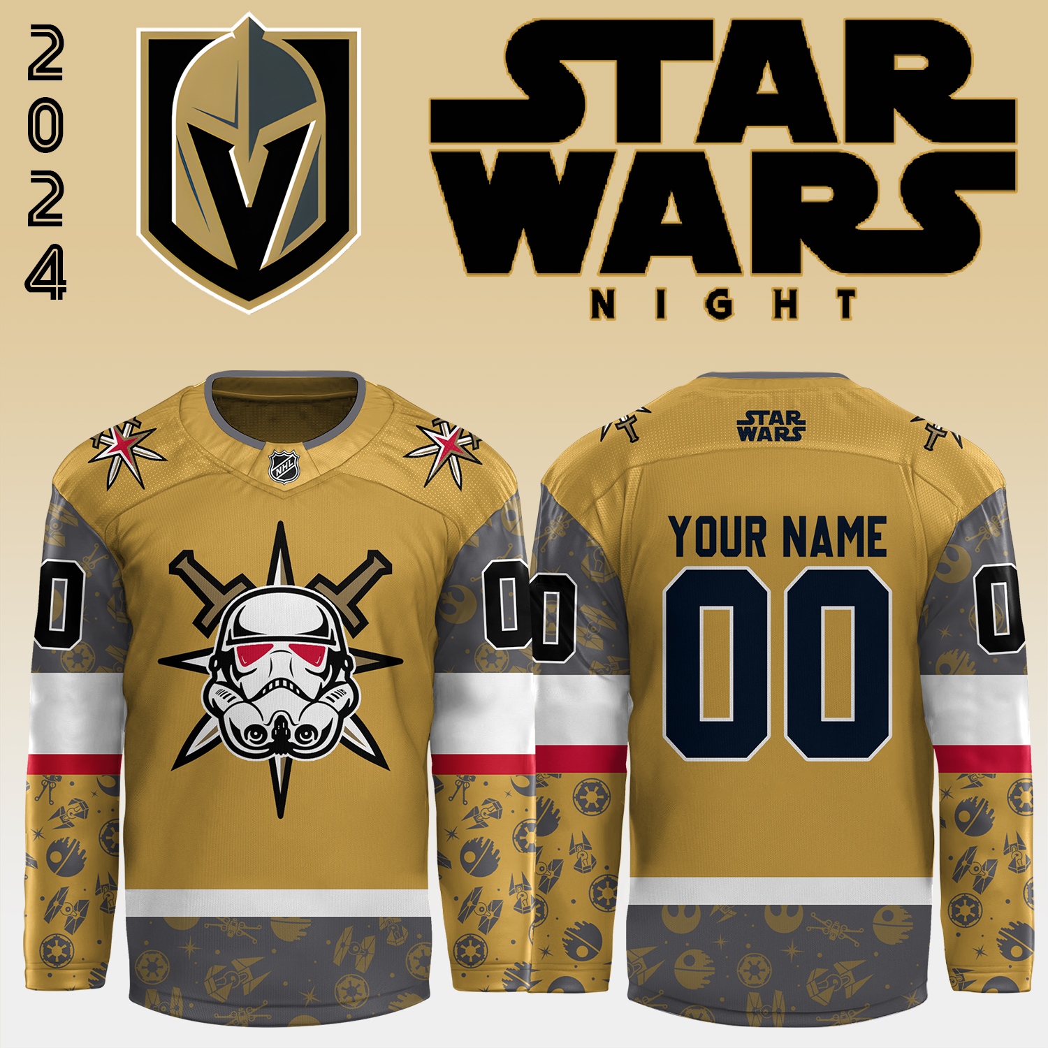Vegas Golden Knights x Star Wars Night Custom jersey - Famjoys Vegas Golden Knights x Star Wars Night Custom jersey - Famjoys