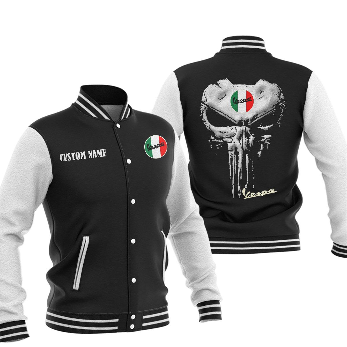Vespa Baseball Jacket, Multicolor - Famjoys Vespa Baseball Jacket, Multicolor - Famjoys