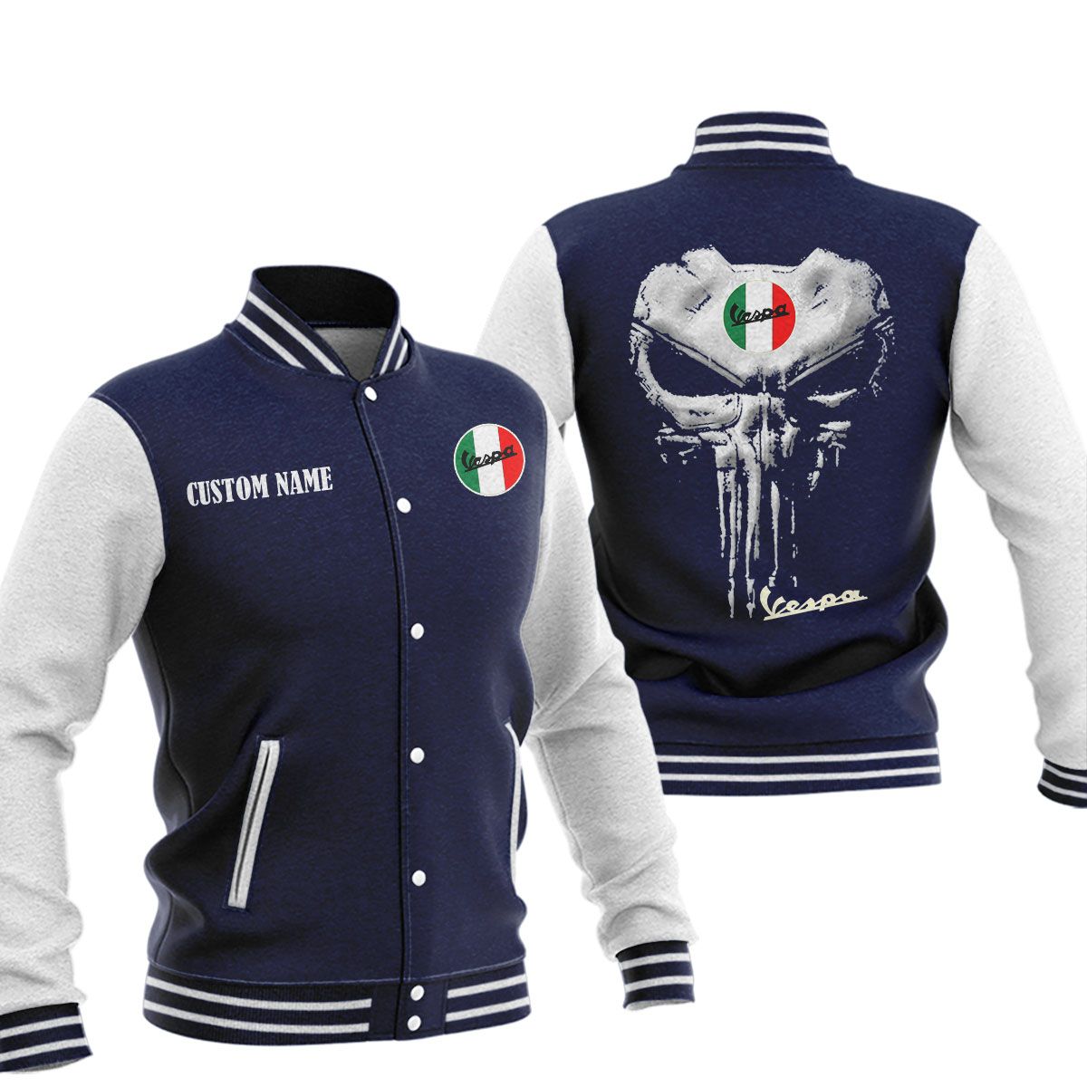 Vespa Baseball Jacket, Multicolor - Famjoys Vespa Baseball Jacket, Multicolor - Famjoys