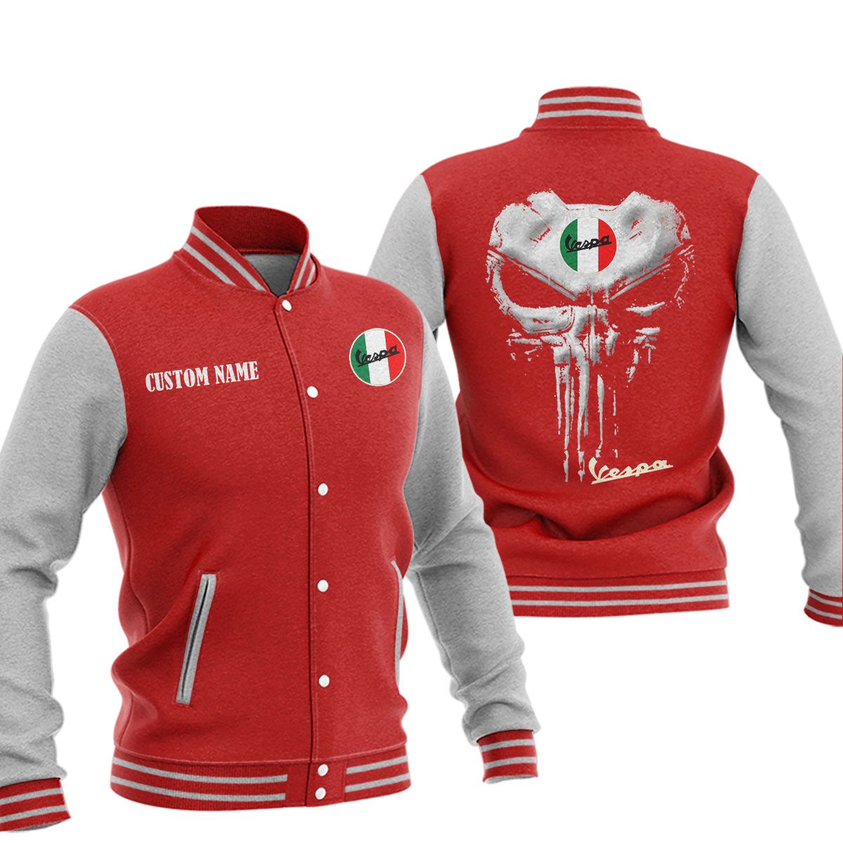 Vespa Baseball Jacket, Multicolor - Famjoys Vespa Baseball Jacket, Multicolor - Famjoys