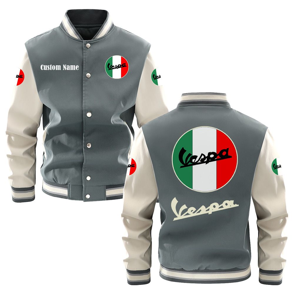 Vespa Varsity Jacket, Baseball jacket, Letterman Jacket Customize Name, Multicolor - Famjoys Vespa Varsity Jacket, Baseball jacket, Letterman Jacket Customize Name, Multicolor - Famjoys