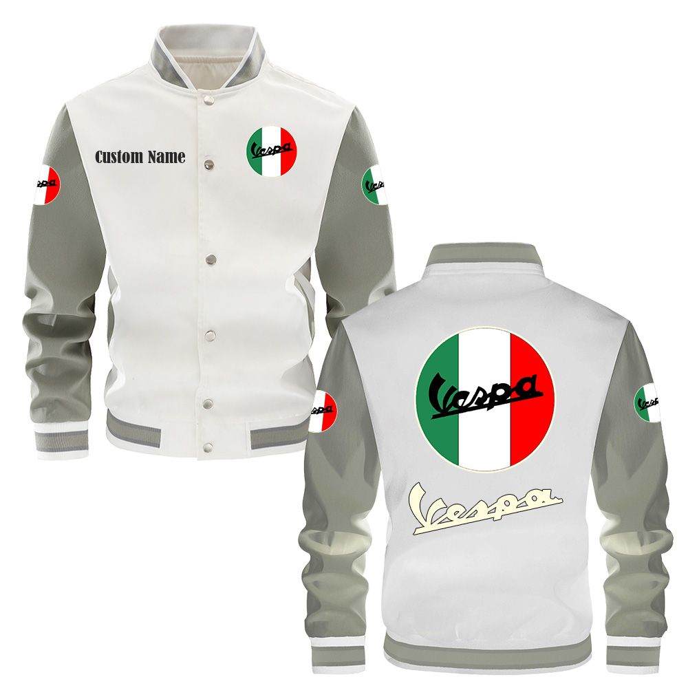 Vespa Varsity Jacket, Baseball jacket, Letterman Jacket Customize Name, Multicolor - Famjoys Vespa Varsity Jacket, Baseball jacket, Letterman Jacket Customize Name, Multicolor - Famjoys