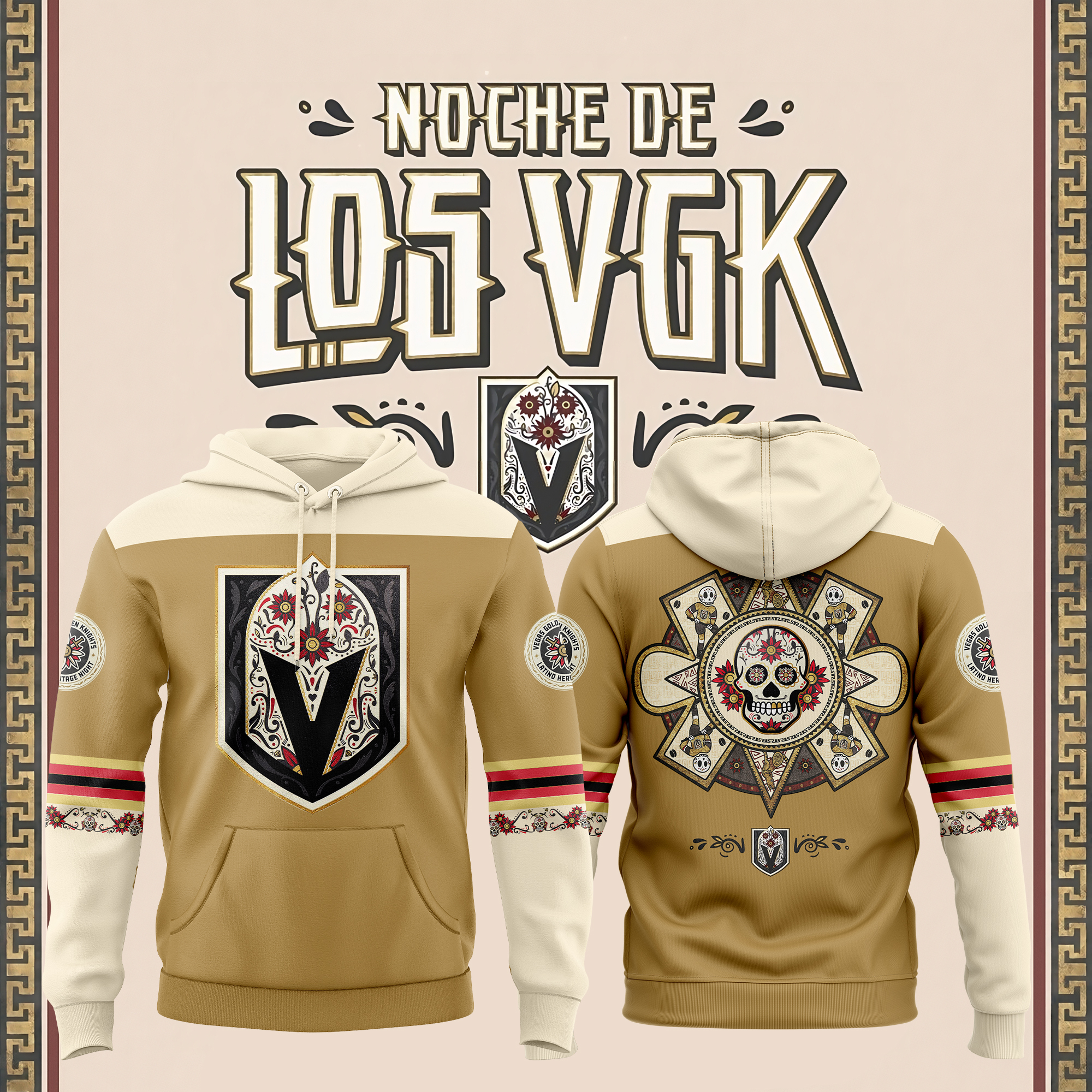 VGK Dia De Los Muertos Hoodie - Famjoys VGK Dia De Los Muertos Hoodie - Famjoys