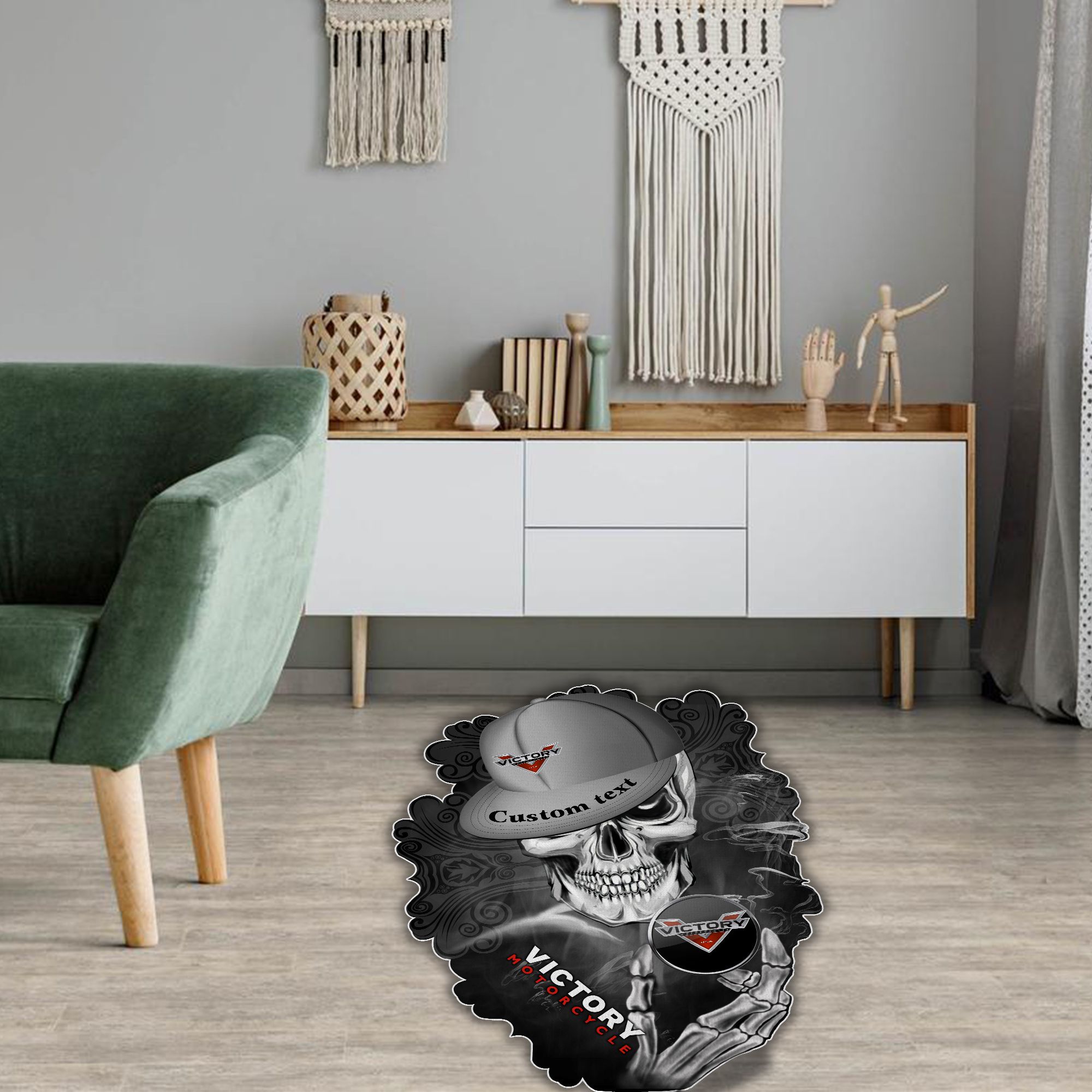 Victory Motorcycles Skull Shaped Luxurious Doormat, Rug Home Decor, Custom name - Famjoys Victory Motorcycles Skull Shaped Luxurious Doormat, Rug Home Decor, Custom name - Famjoys