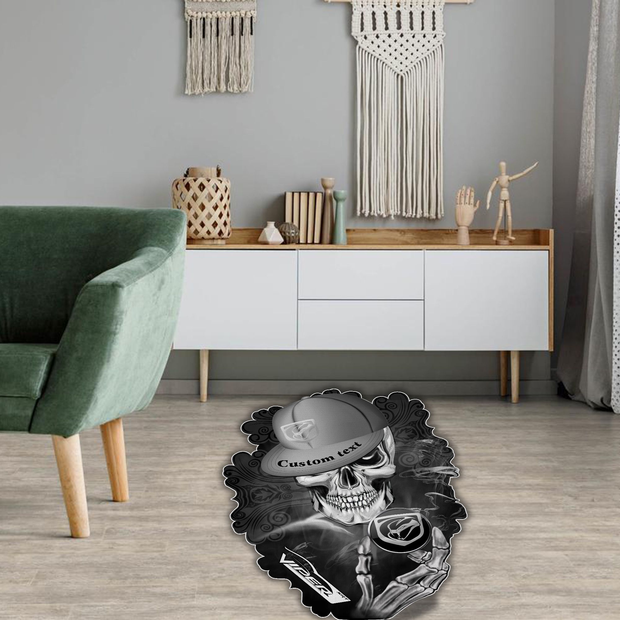 Viper Skull Shaped Luxurious Doormat, Rug Home Decor, Custom name - Famjoys Viper Skull Shaped Luxurious Doormat, Rug Home Decor, Custom name - Famjoys