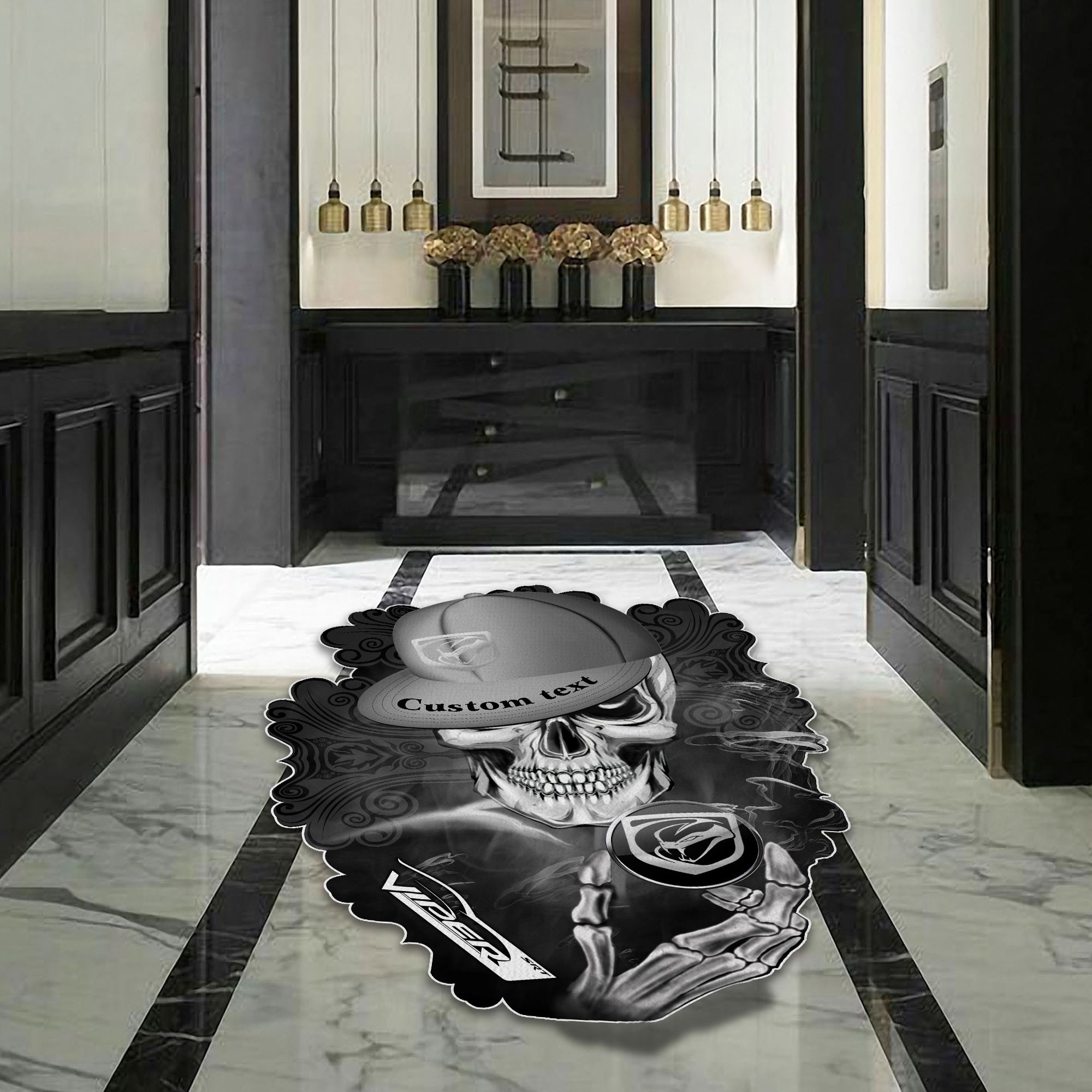 Viper Skull Shaped Luxurious Doormat, Rug Home Decor, Custom name - Famjoys Viper Skull Shaped Luxurious Doormat, Rug Home Decor, Custom name - Famjoys