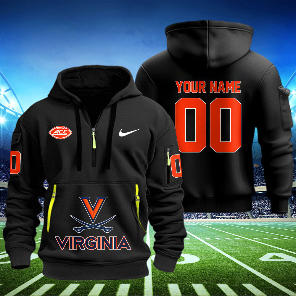 Virginia Cavaliers Football Quarter Zip Hoodie - Famjoys Virginia Cavaliers Football Quarter Zip Hoodie - Famjoys