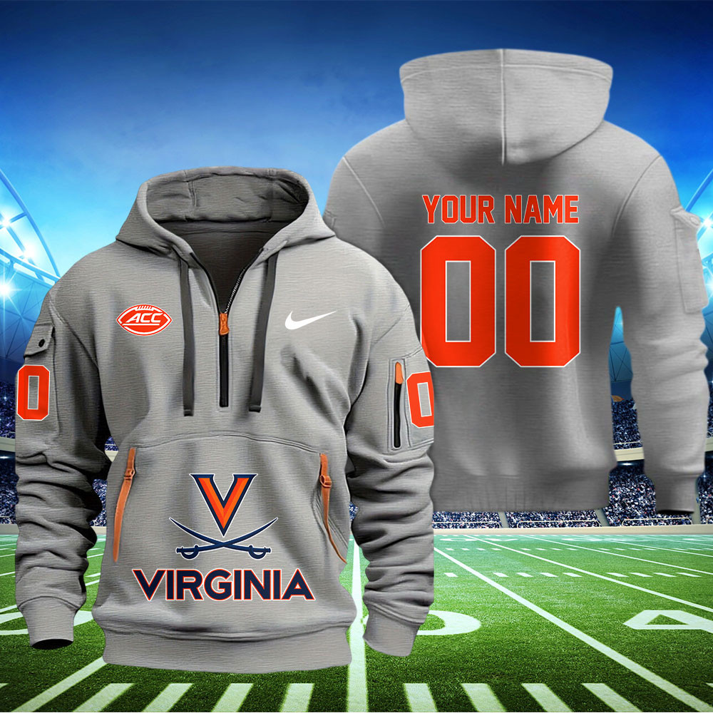 Virginia Cavaliers Football Quarter Zip Hoodie - Famjoys Virginia Cavaliers Football Quarter Zip Hoodie - Famjoys