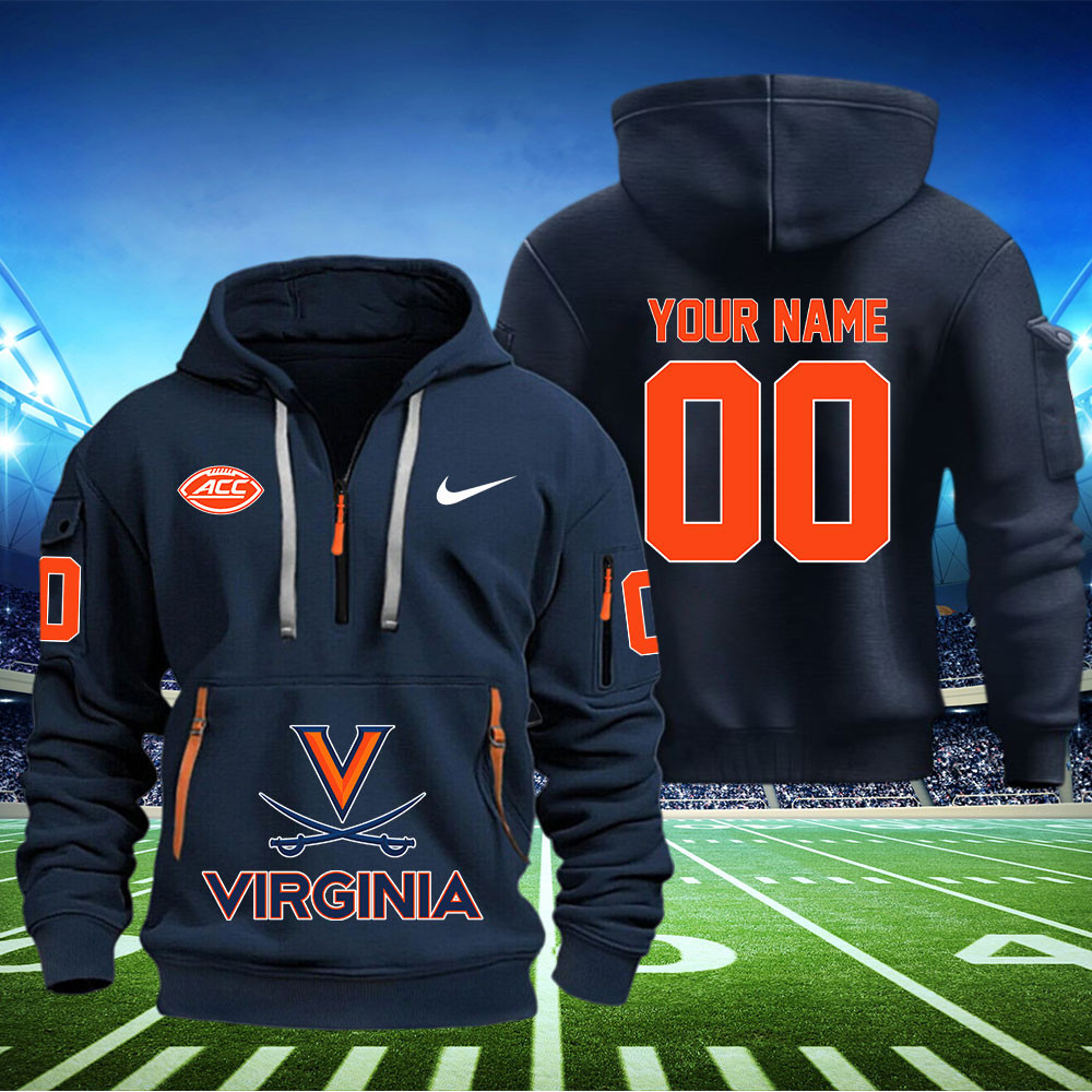 Virginia Cavaliers Football Quarter Zip Hoodie - Famjoys Virginia Cavaliers Football Quarter Zip Hoodie - Famjoys