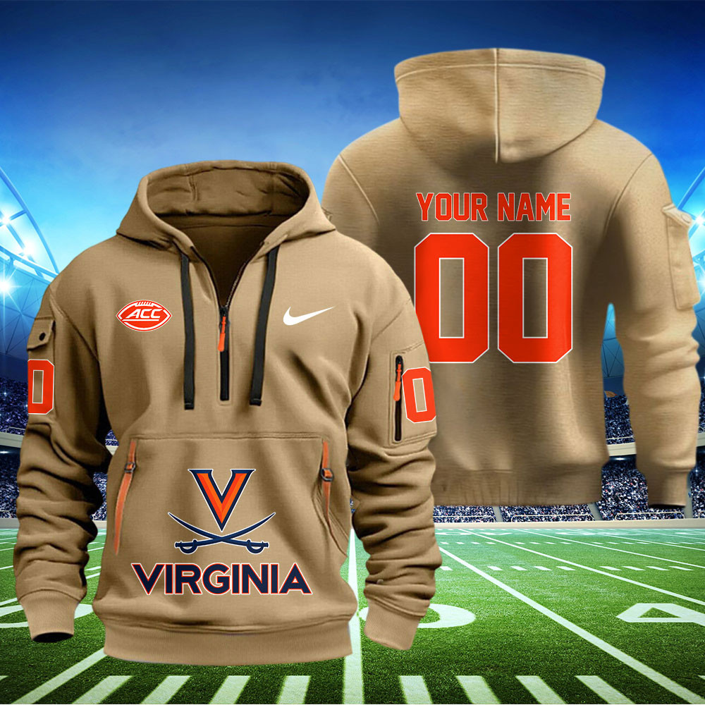 Virginia Cavaliers Football Quarter Zip Hoodie - Famjoys Virginia Cavaliers Football Quarter Zip Hoodie - Famjoys