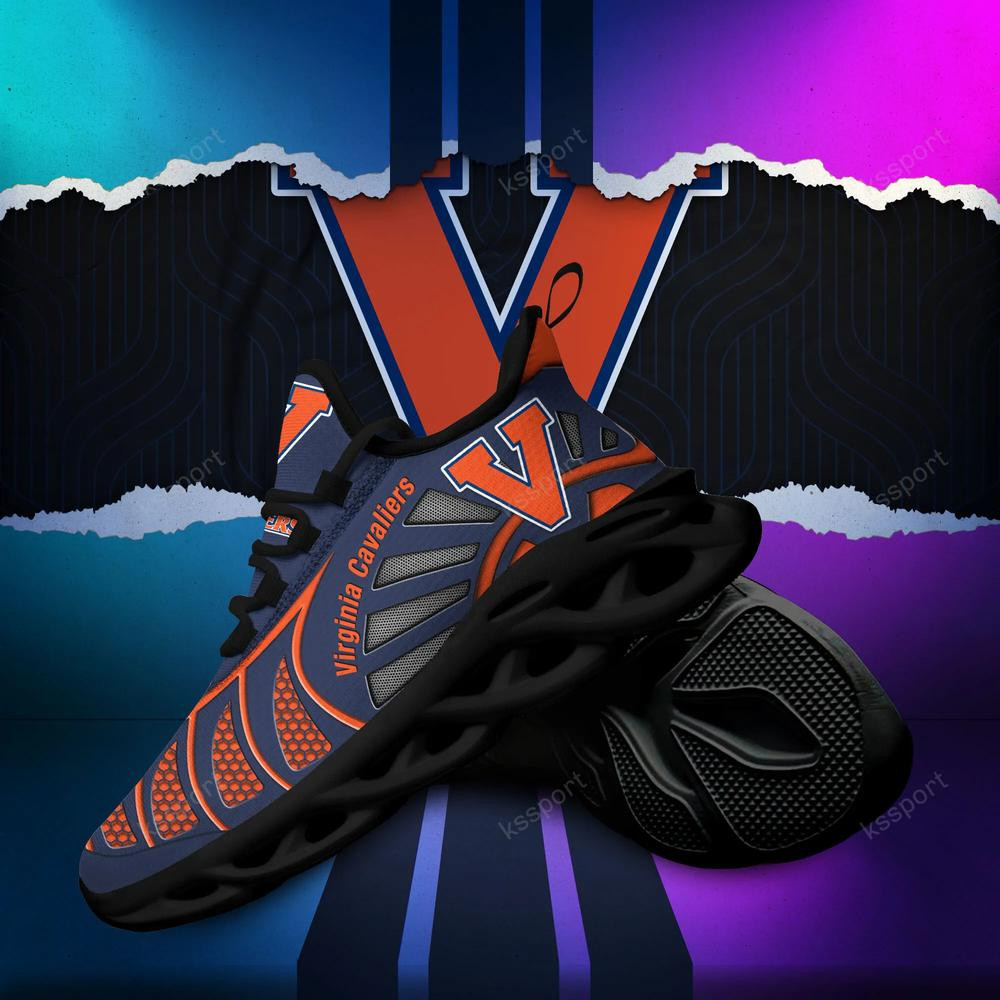 Virginia Cavaliers Max Soul Clunky, Black And White Running Shoes - Famjoys Virginia Cavaliers Max Soul Clunky, Black And White Running Shoes - Famjoys