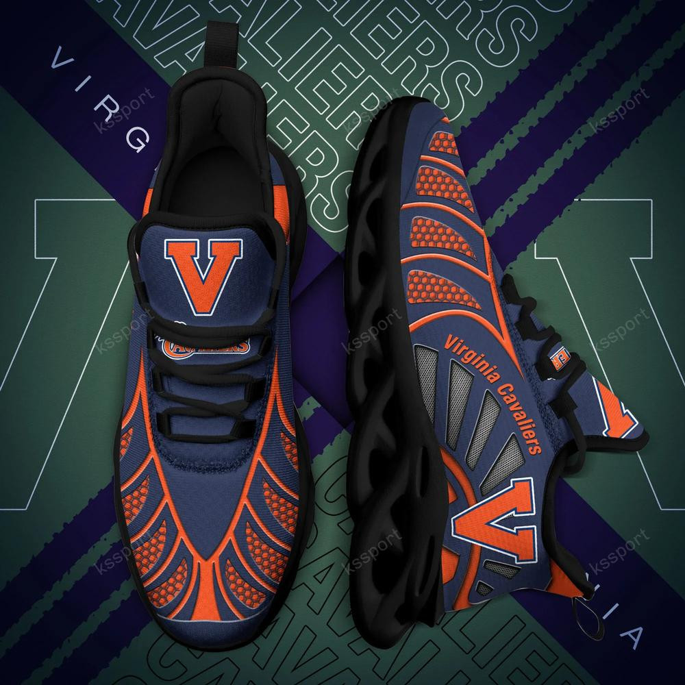Virginia Cavaliers Max Soul Clunky, Black And White Running Shoes - Famjoys Virginia Cavaliers Max Soul Clunky, Black And White Running Shoes - Famjoys