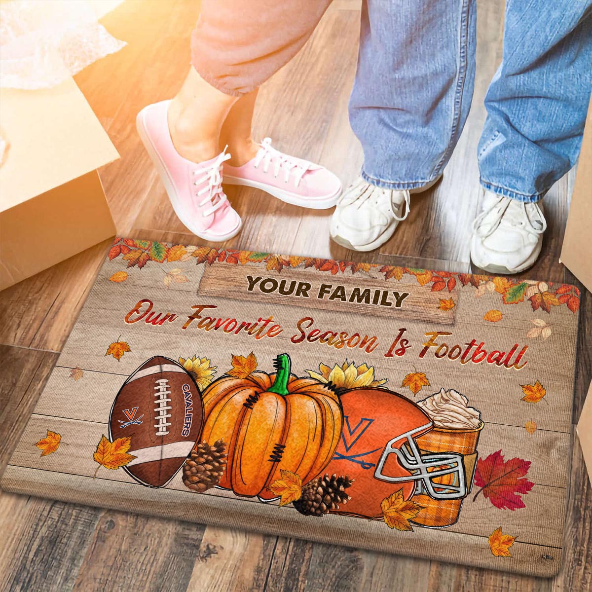 Virginia Cavaliers Our Favorite Season is Football Doormat - Famjoys Virginia Cavaliers Our Favorite Season is Football Doormat - Famjoys