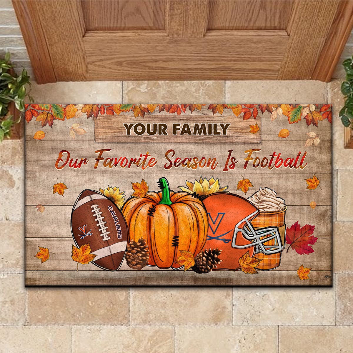 Virginia Cavaliers Our Favorite Season is Football Doormat - Famjoys Virginia Cavaliers Our Favorite Season is Football Doormat - Famjoys