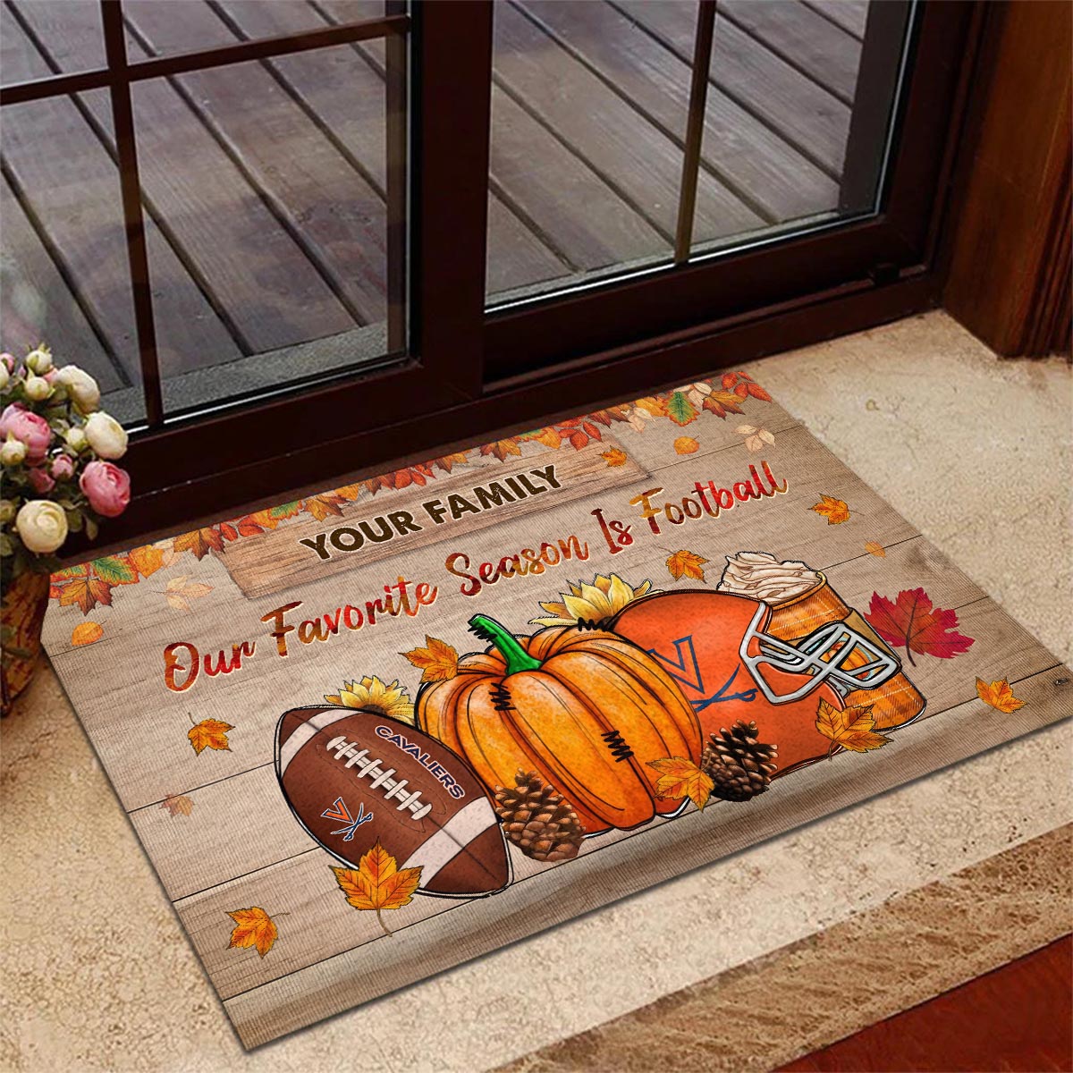 Virginia Cavaliers Our Favorite Season is Football Doormat - Famjoys Virginia Cavaliers Our Favorite Season is Football Doormat - Famjoys
