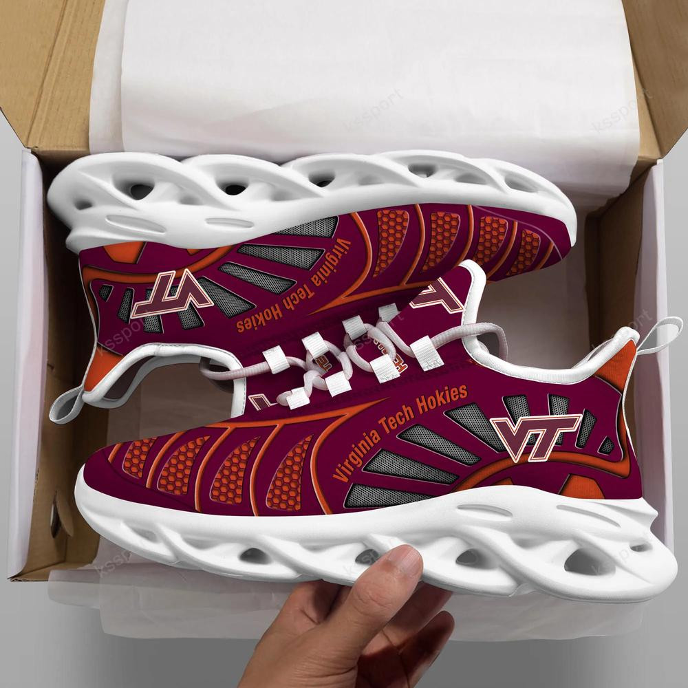 Virginia Tech Hokies Max Soul Clunky, Black And White Running Shoes - Famjoys Virginia Tech Hokies Max Soul Clunky, Black And White Running Shoes - Famjoys