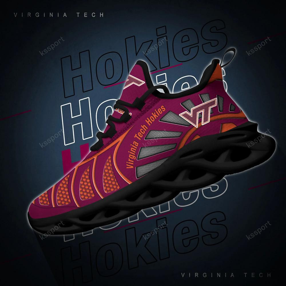 Virginia Tech Hokies Max Soul Clunky, Black And White Running Shoes - Famjoys Virginia Tech Hokies Max Soul Clunky, Black And White Running Shoes - Famjoys