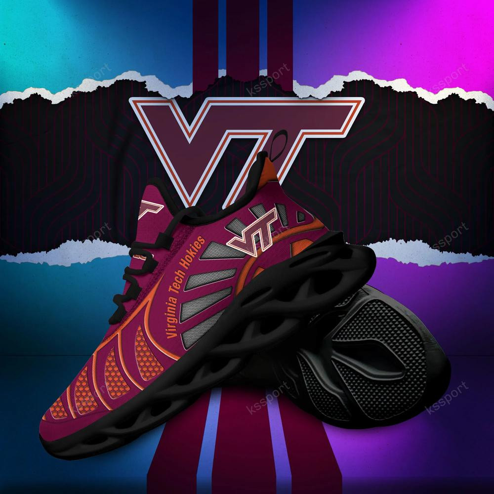 Virginia Tech Hokies Max Soul Clunky, Black And White Running Shoes - Famjoys Virginia Tech Hokies Max Soul Clunky, Black And White Running Shoes - Famjoys