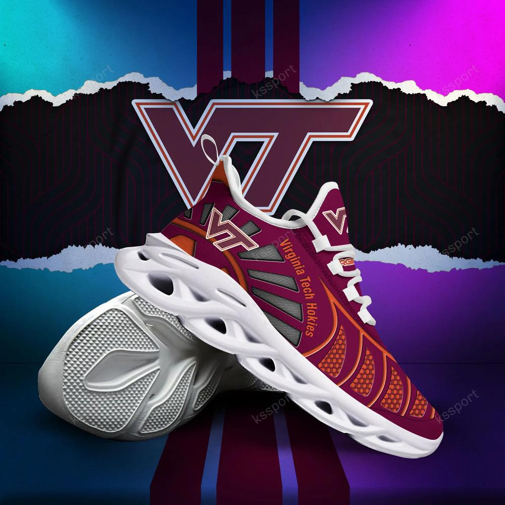 Virginia Tech Hokies Max Soul Clunky, Black And White Running Shoes - Famjoys Virginia Tech Hokies Max Soul Clunky, Black And White Running Shoes - Famjoys