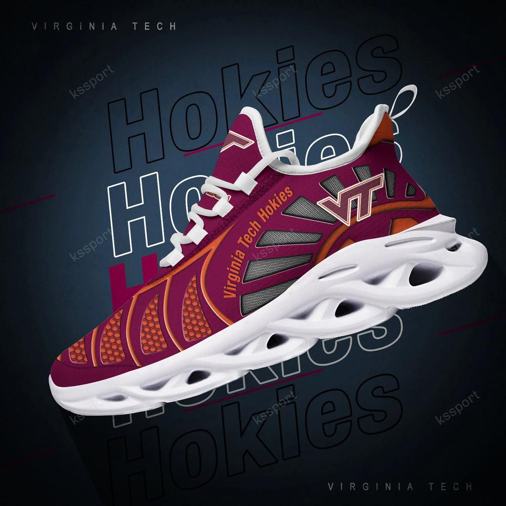 Virginia Tech Hokies Max Soul Clunky, Black And White Running Shoes - Famjoys Virginia Tech Hokies Max Soul Clunky, Black And White Running Shoes - Famjoys
