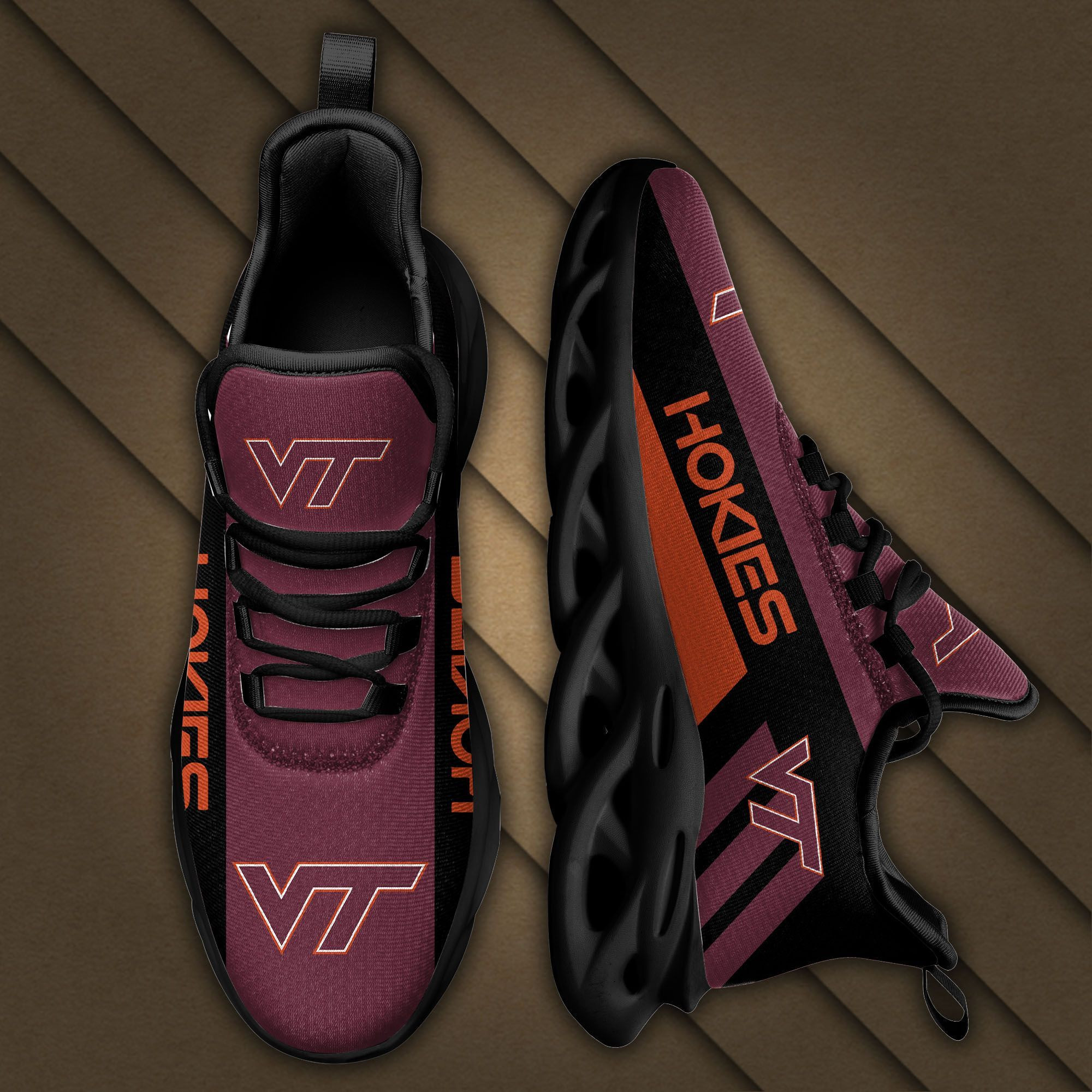 Virginia Tech Hokies Max Soul Sneakers Shoes - Famjoys Virginia Tech Hokies Max Soul Sneakers Shoes - Famjoys