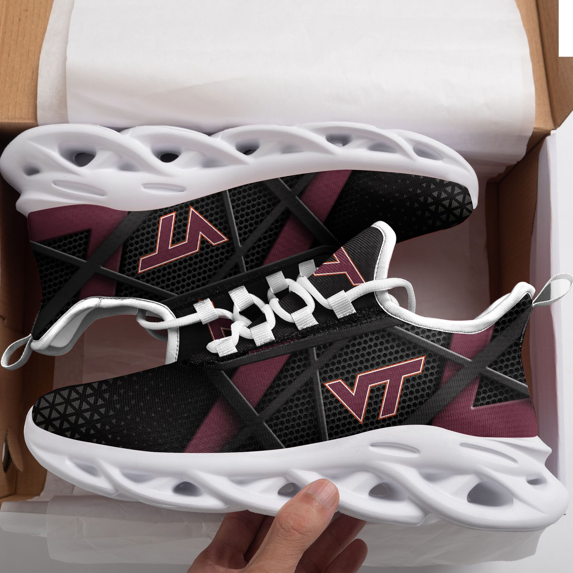 Virginia Tech Hokies Max Soul Sneakers Shoes - Famjoys Virginia Tech Hokies Max Soul Sneakers Shoes - Famjoys