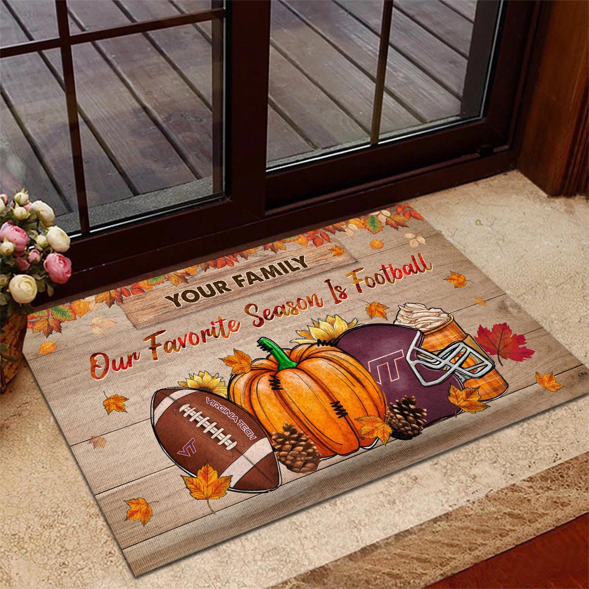Virginia Tech Hokies Our Favorite Season is Football Doormat - Famjoys Virginia Tech Hokies Our Favorite Season is Football Doormat - Famjoys