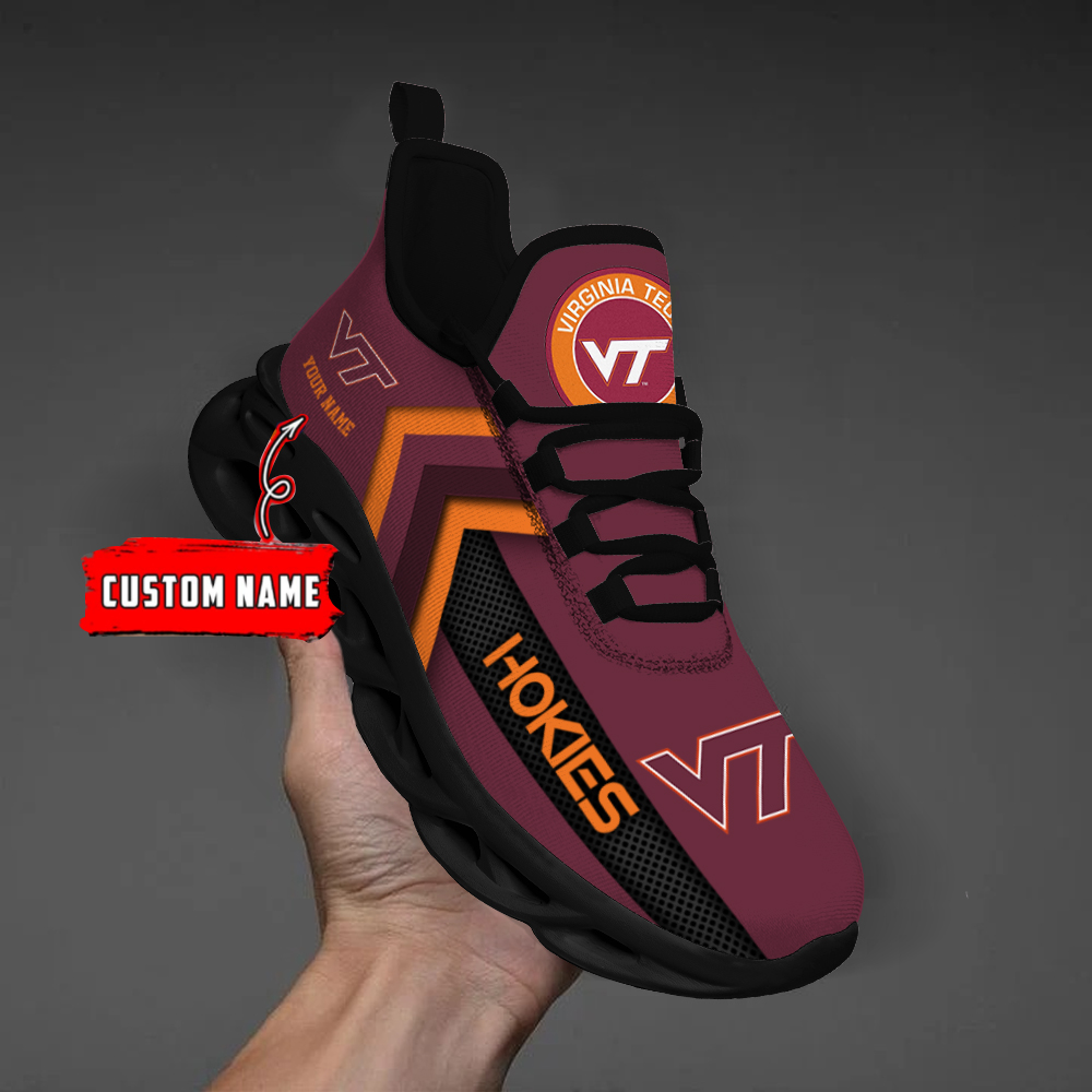 Virginia Tech Hokies Personalized Custom Name Max Soul Shoes DS003 - Famjoys Virginia Tech Hokies Personalized Custom Name Max Soul Shoes DS003 - Famjoys