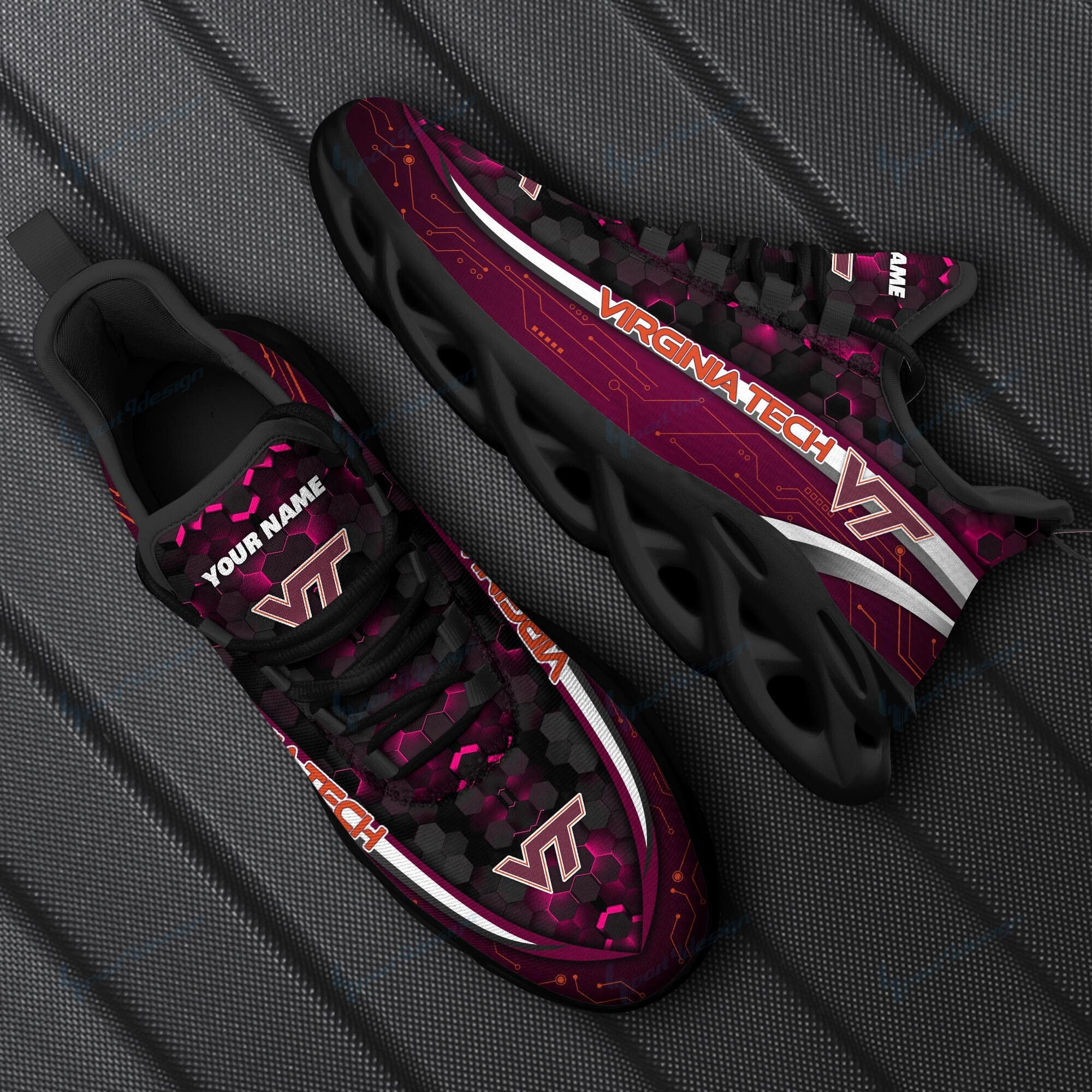 Virginia Tech Hokies Personalized Max Soul YZ Running Sneakers 109 - Famjoys Virginia Tech Hokies Personalized Max Soul YZ Running Sneakers 109 - Famjoys
