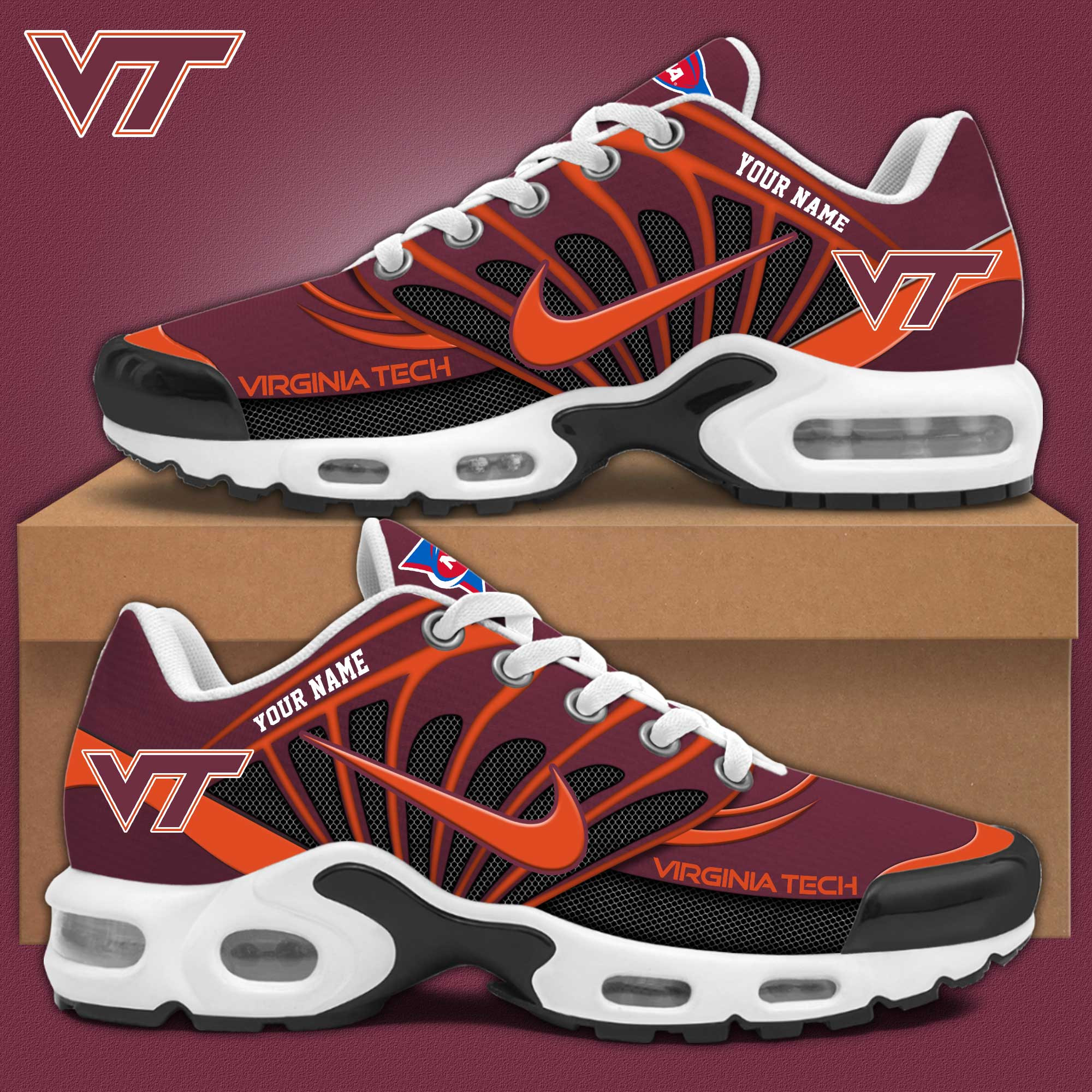 Virginia Tech Hokies Personalized Shoes S516508 - Famjoys Virginia Tech Hokies Personalized Shoes S516508 - Famjoys