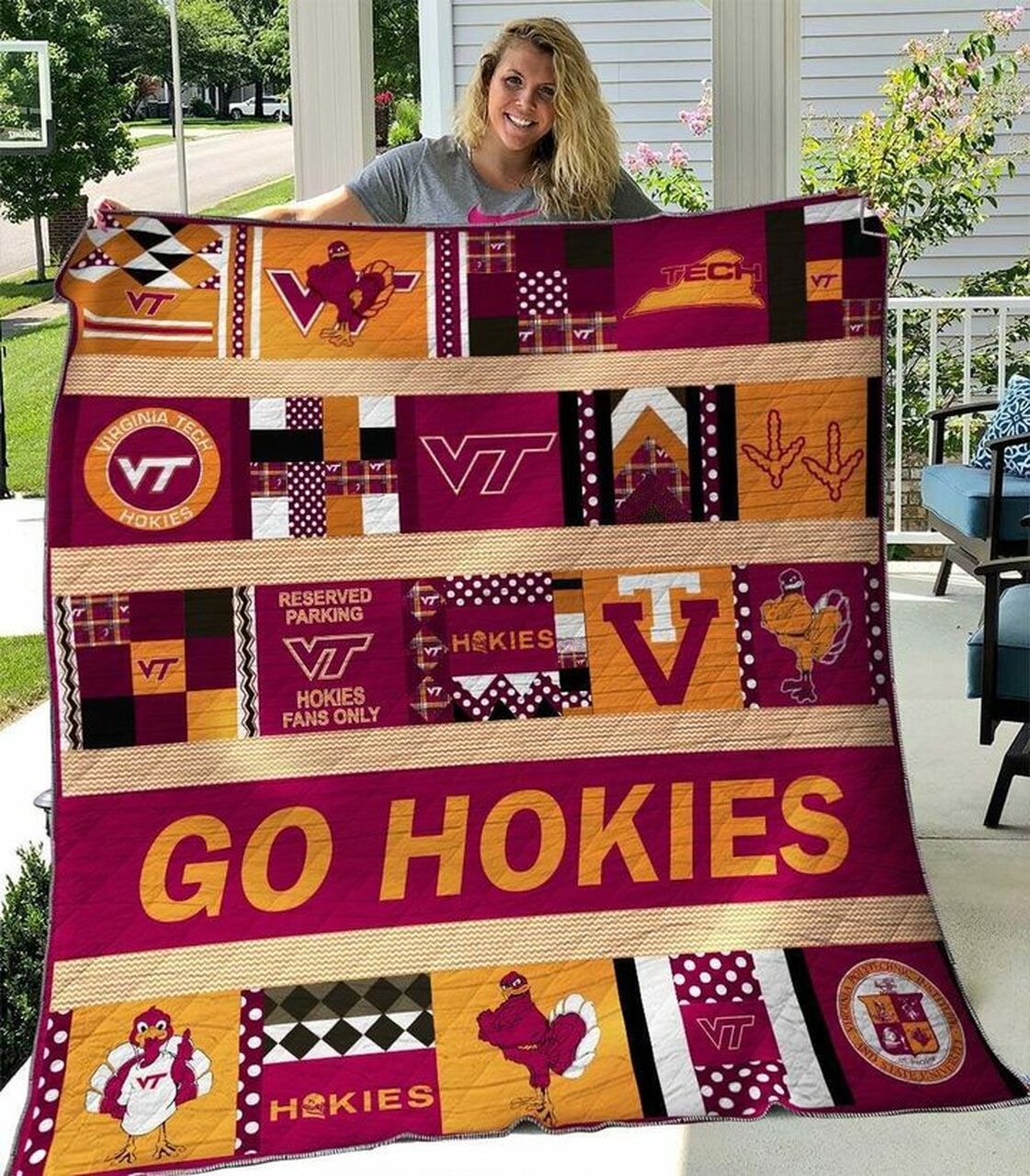 Virginia Tech Hokies Quilt Blanket #260 - Famjoys Virginia Tech Hokies Quilt Blanket #260 - Famjoys