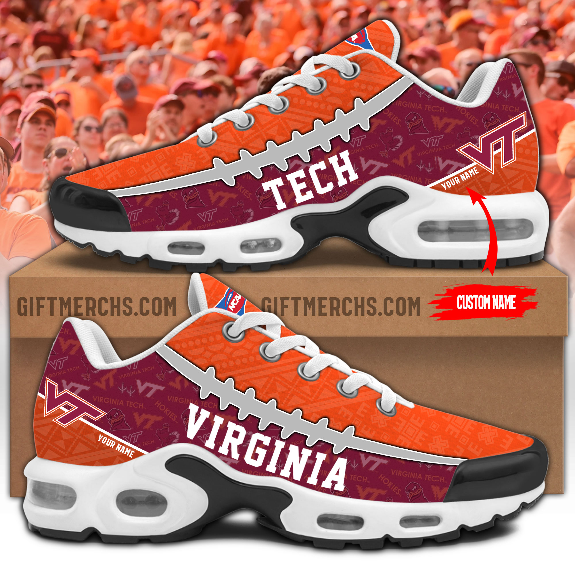 Virginia Tech Personalized Shoes - Famjoys Virginia Tech Personalized Shoes - Famjoys